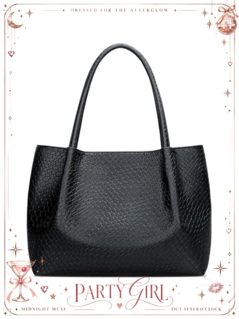 Vegan Leather Tote Bag Large Capacity Shoulder Purse Travel Work Laptop